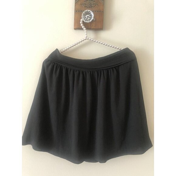LOFT Womens Size 4 Black Chiffon Skirt Pleated Waist Short - Picture 4 of 6